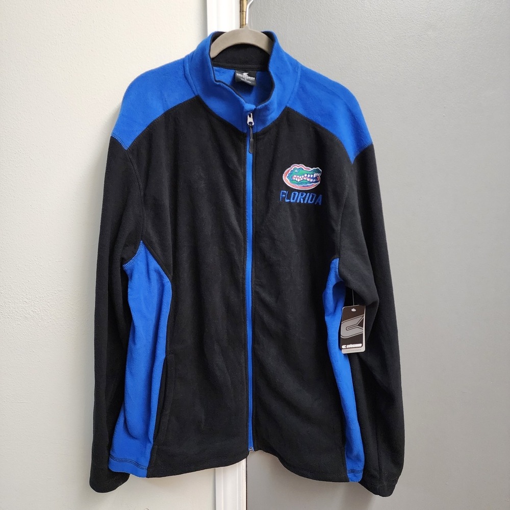 Florida Gators Jacket Mens Large Blue Gray Full Zip Fleece Colosseum Athletic